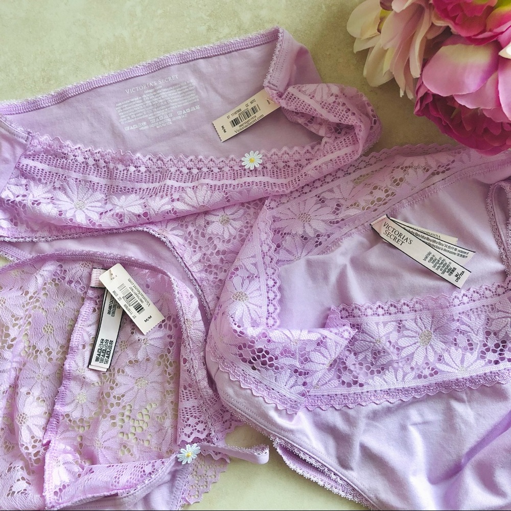 Victoria Secret Lilac Shine Cotton Panties LOT M - Picture 11 of 11
